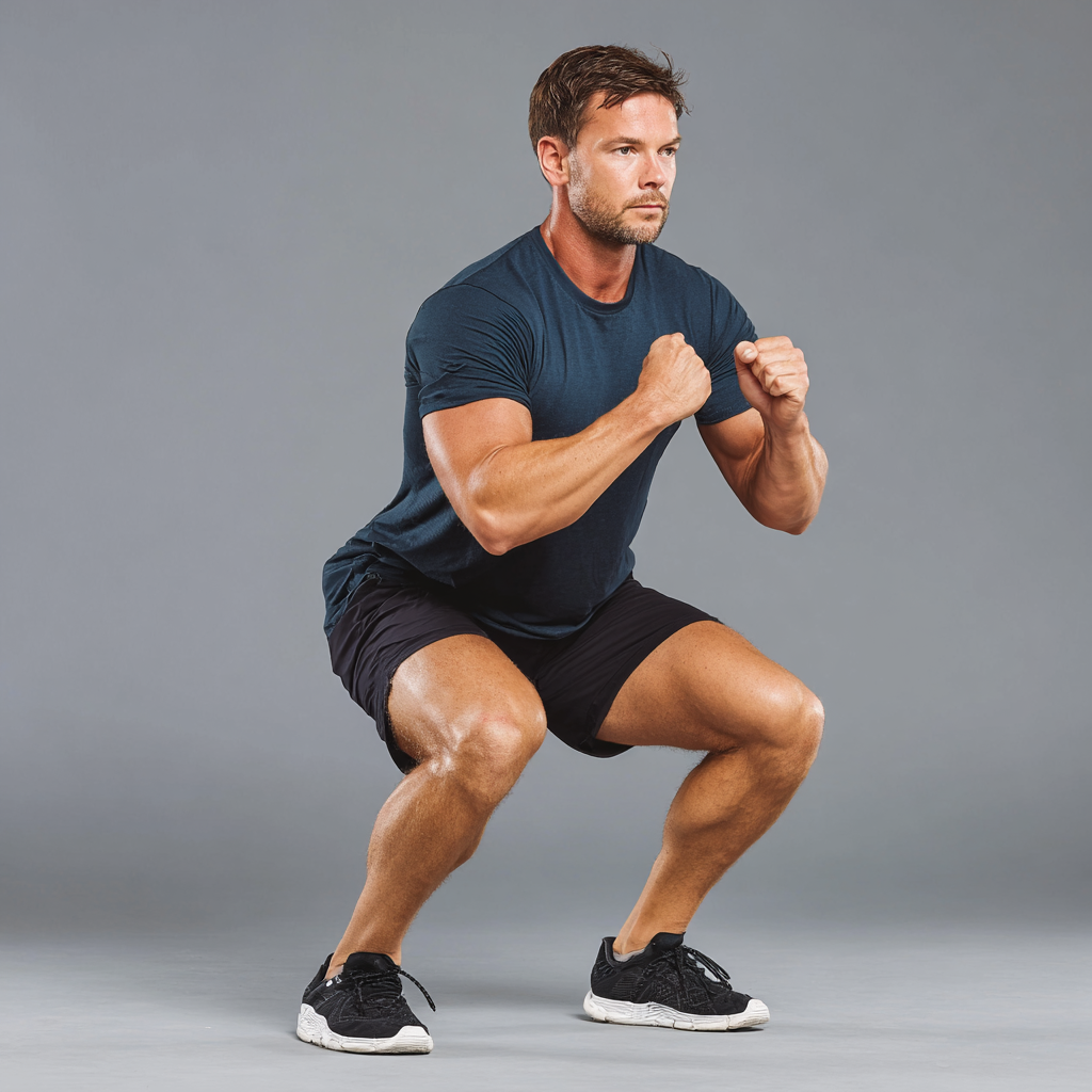 Чоловік демонструє результати тренувань, порівняння до і після трансформації тіла